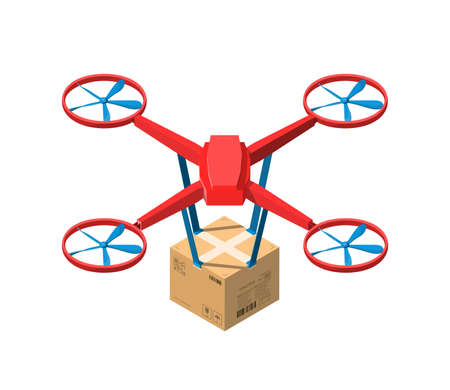 Isometric Drone icon isolated on white background. Unmanned aircraft drone. Modern vector illustrationのイラスト素材