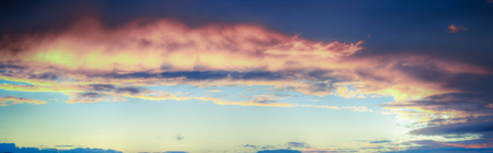 Beautiful red sky and cloud in sunset, colorful evening nature.