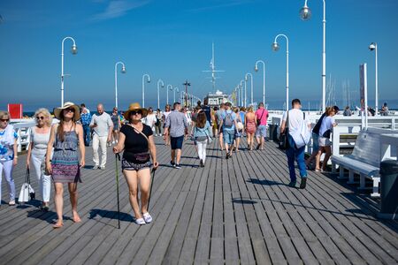 Sopot, Poland August 24, 2016. A crowd of people on the main promenade of Sopot.