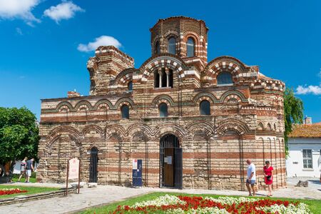 Nessebar, Bulgaria July 15, 2019.Historic buildings in the ancient city of Nessebar in Bulgaria.Nessebar is an ancient city-museum, more than three millennia. Orthodox church of Christ Pantocrator.のeditorial素材
