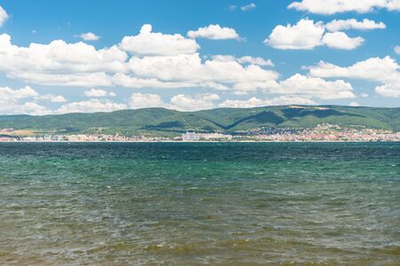 Sunny Beach, Bulgaria July 15, 2019. Hotels and houses on the shores of the Black Sea in Sunny Beach seen from afar.のeditorial素材