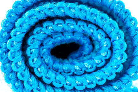 Background made of light blue curled microfiber material, front view, macro shot.の写真素材