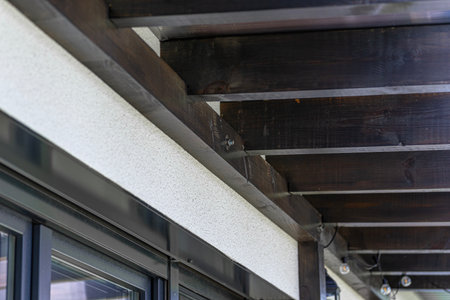 Construction of a terrace behind the house with various carpentry joints.