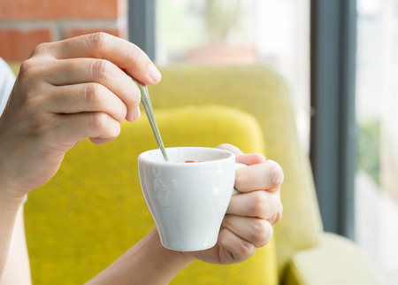 Woman and a coffee mug,coffeeの写真素材