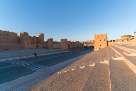Famous ancient Kasbah Taourirt in eastern Ouarzazate, Moroccoの写真素材