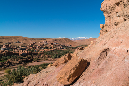 view from the top of  ait ben haddou ,Moroccoの写真素材