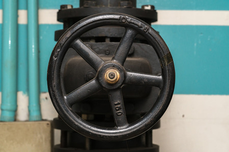 Steel pipelines and valves against pipe at power plant