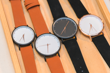 Many  fashion watches on the storeの写真素材