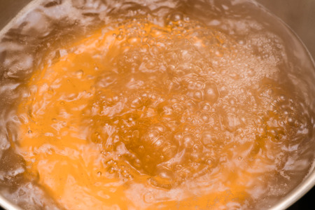 steam over cooking potの写真素材