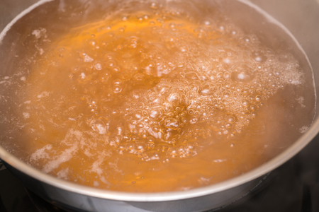 steam over cooking potの写真素材