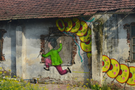 French artist Julien Malland southern version of graffitiのeditorial素材