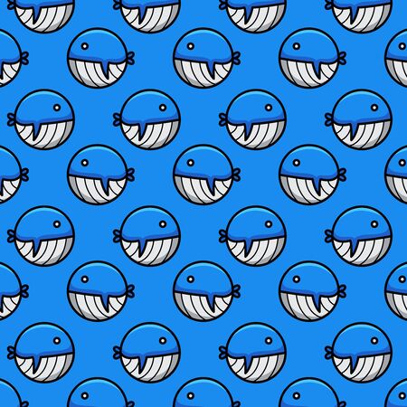 funny whales pattern usable for case phone, wallpaper, background etcのイラスト素材