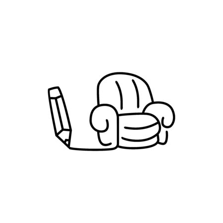 drawing a sofa logo conceptのイラスト素材