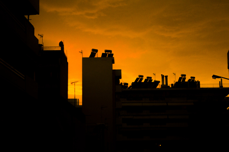 Dusk cityscapeの写真素材