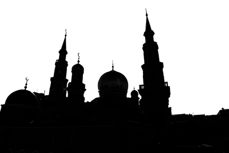 Illustration of a silhouette of the Moscow Cathedral Mosqueの写真素材