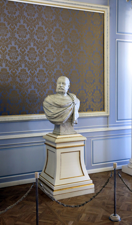 NESVIZH, BELARUS - JULY 16, 2014: Marble statue in interior of Nyasvizh castleのeditorial素材