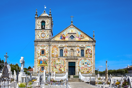 Amazing church with portuguese azulejo in Valega, Owar, Portugalの写真素材