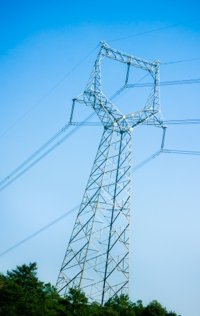 This is a picture of electric power iron tower, was taken in XiaMen, China の写真素材