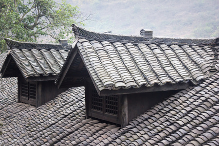 Chinese Tile-roofed Houseの写真素材