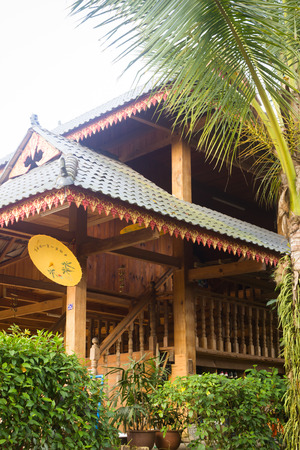 chinese Dai people's architecture, was taken in Yunnan, China.のeditorial素材