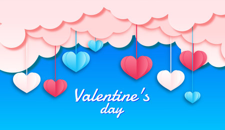 Valentines day background with beautiful Valentines day background paper style Happy valentines day greeting backgroundのイラスト素材