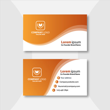 Modern wavy business card design template, Elegant corporate business card template, Modern business card designのイラスト素材