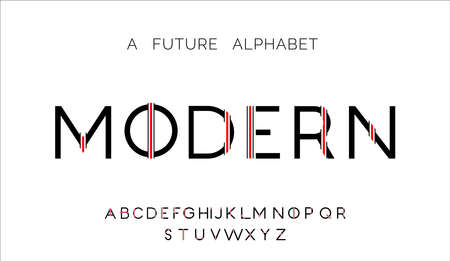 Abstract modern minimal alphabet fonts. typography urban style for technology, sport, fun, fashion, digital, future creative   fontのイラスト素材