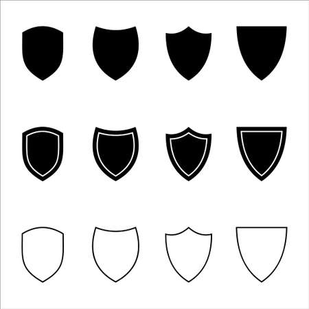 Shield icons set protect shield vector set shield security iconsのイラスト素材