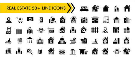 Real estate icons set. Home icon. House icons. Vector illustrationのイラスト素材
