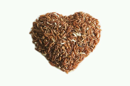 Isolated brown rice on white blackgroundの素材