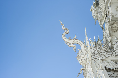 Art of white temple, Blue skyの写真素材