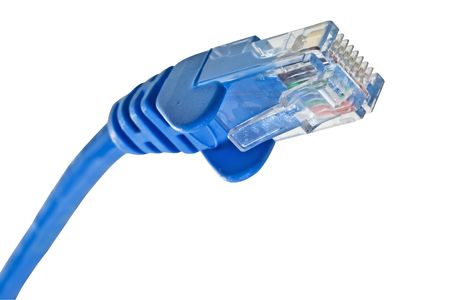 close up of blue network cable