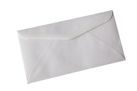 white envelope isolated on white background