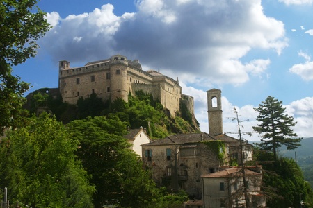 Medieval castle in Tuscany Italyの写真素材
