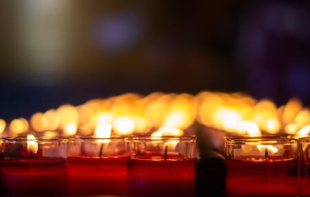 Red candles To pray for blessings for the good things in life. A belief since ancient times believed that it would make life brighter. See the light of lifeの写真素材