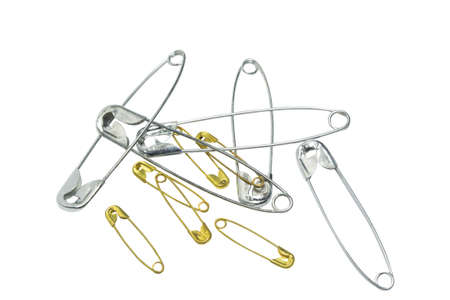 wire brooch on a white backgroundの写真素材