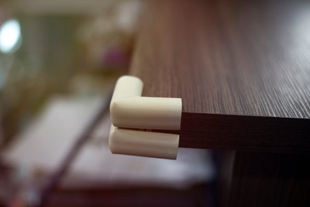 Foam rubber cushions on the corner of the table. For preventing collisions or accidents that may occurの写真素材