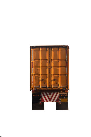 back of truck on a white background,with clipping pathの写真素材