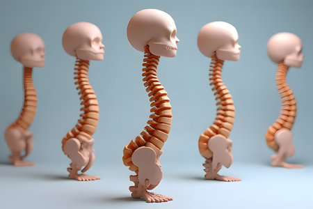 A simulation of the human spine created by AI for study and treatmentの素材