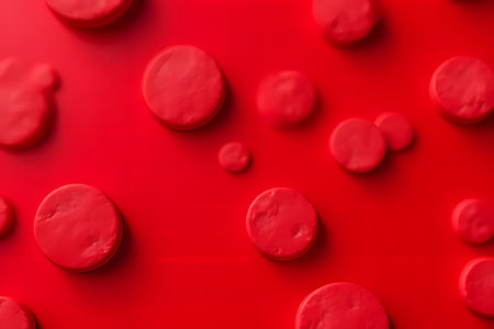 Macro image of many red blood cells created using AIの素材