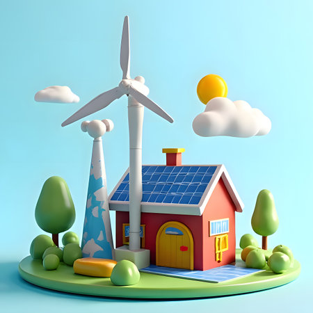 A conceptual image divided into four quadrants representing the shift from polluting energy sources to sustainable alternatives. The top left shows a field of wind turbines silhouetted against a vibrant sunset, symbolizing renewable wind power. Below it, a solar panel farm basks in the golden light with an electric car charging, representing solar energy and electric mobility, marked with a green plus sign indicating positive impact. The top right depicts a coal power plant emitting thick smoke, signifying traditional fossil fuel energy. The bottom right shows an oil refinery and a large tanker ship, representing the oil and gas industry, marked with a red minus sign indicating negative environmental impact. Green arrows suggest a transition from fossil fuels to clean energy. This image  the urgent need for a sustainable energy future, contrasting the environmental costs of traditional energy with the benefits of renewablesの素材