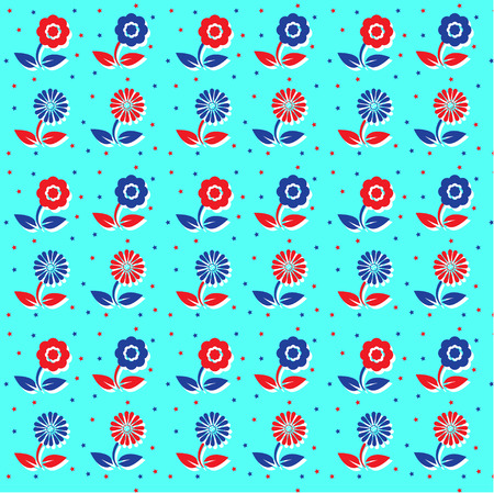 pattern flower and star,vector illustrationのイラスト素材