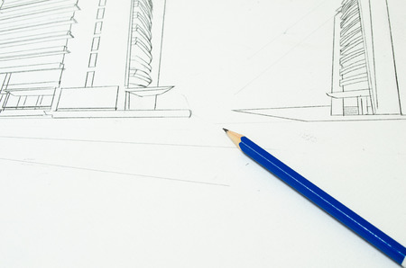 architecture sketch designの写真素材