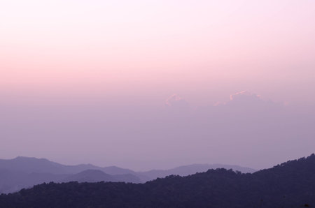 Sunset behind the cloudの写真素材