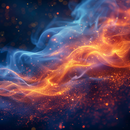 Abstract background with glowing particles. 3d rendering, 3d illustration.の素材