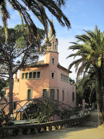 spain, barcelona, house of antonio gaudi in park guellのeditorial素材