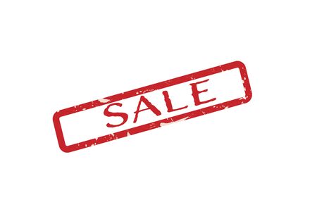 Sale red vintage grunge stamp on white background for business and retail concepts.のイラスト素材