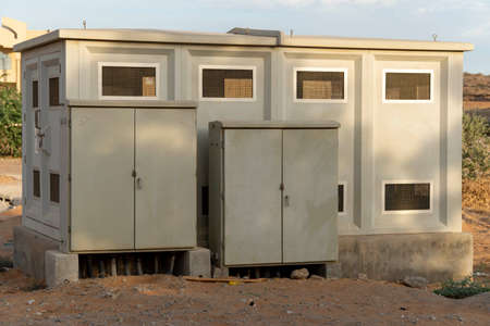 Residential Power supply station for industrial, electrical, construction and buiding concepts