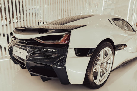 10.21.2021 - Dubai, UAE - Croatia Pavilion  in Expo 2020 world's fastest electric luxury car an...