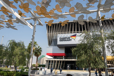 10.23.2021 - Dubai, UAE - Germany Pavilion Sign Expo 2020 Sustainability District a global event on ...